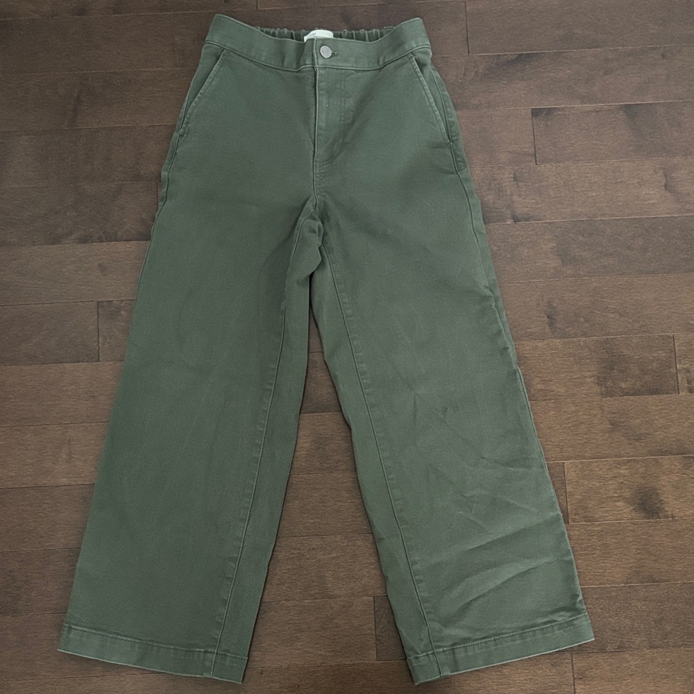 Oak&Fort Cropped Twill Wide Leg Pant